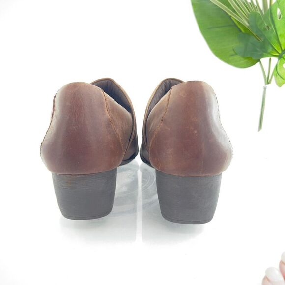 Born Women's Kinney Boot Size 11 Block Heel Shootie Brown Leather Moto Bootie - Picture 4 of 15